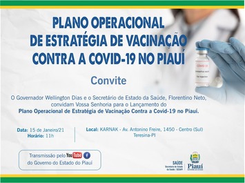 Governo Apresenta Plano Operacional de Estratégia de Vacinação contra a Covid-19 no Piauí